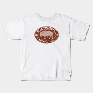 Yellowstone National Park Walking Bison Kids T-Shirt